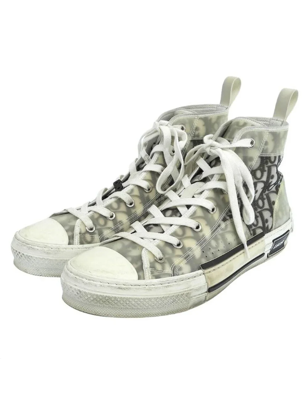 Dior Oblique High Top Sneakers White Black